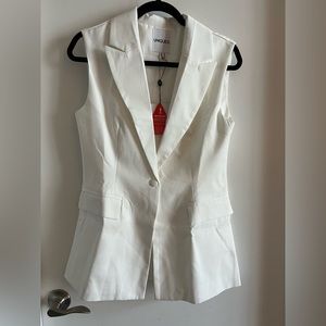 White Sleeveless Blazer